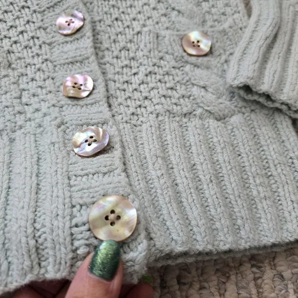 Banana Republic Cable Knit Cardigan Sweater XS Rabbit Hair - Picture 4 of 8